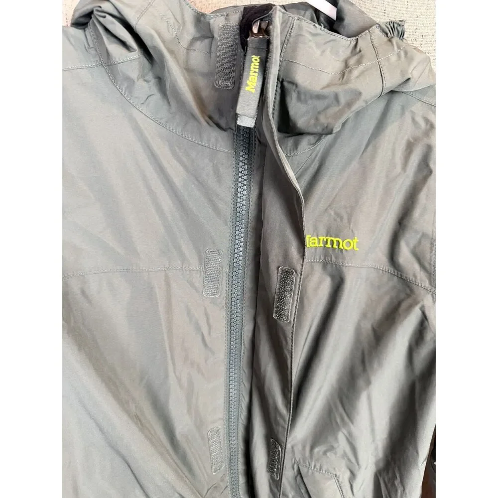Marmot‎ Hooded Zip Rain Jacket in Slate Green